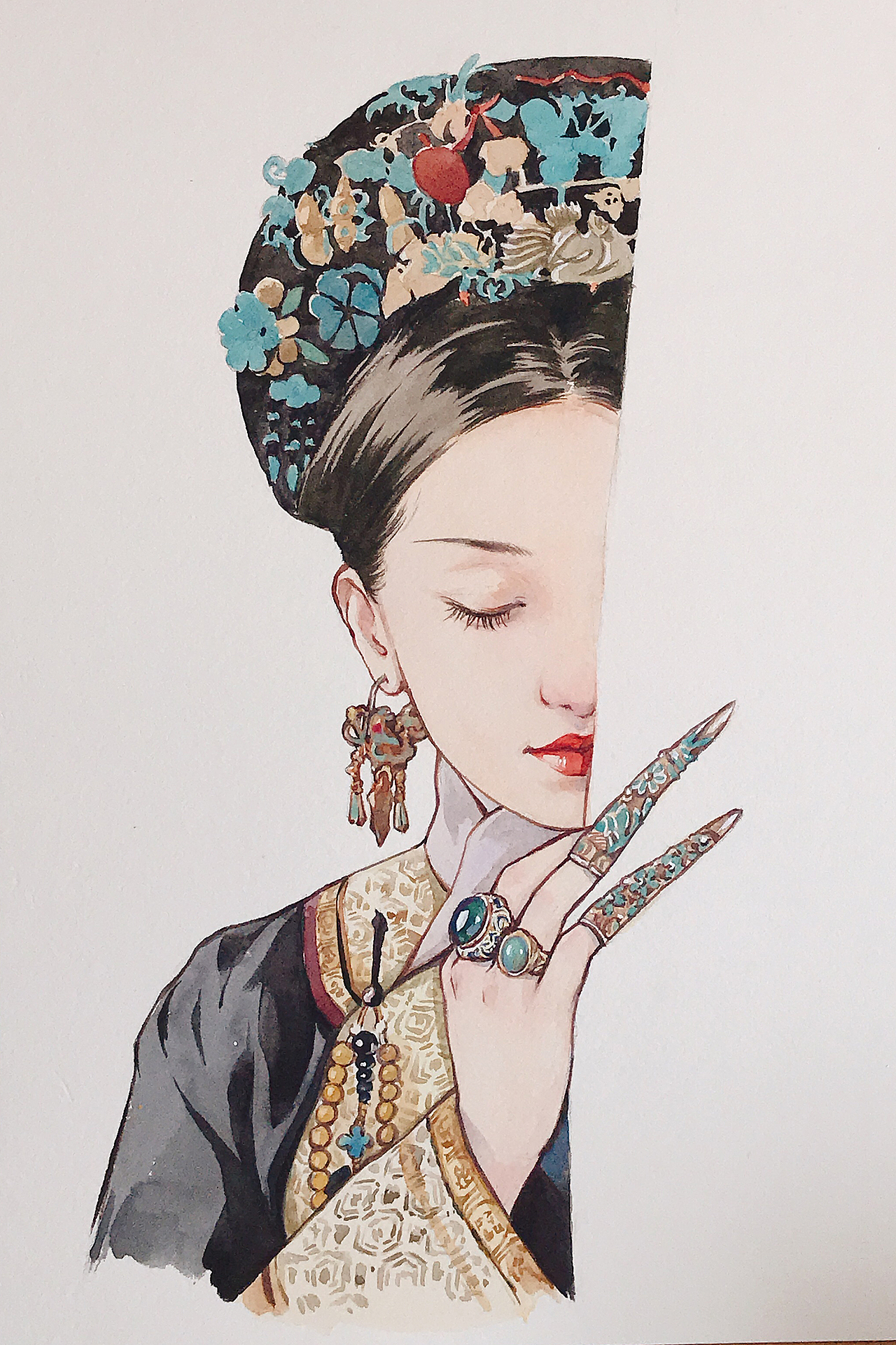 古风水彩:如懿传|纯艺术|绘画|明天教室_原创作品-站酷zcool