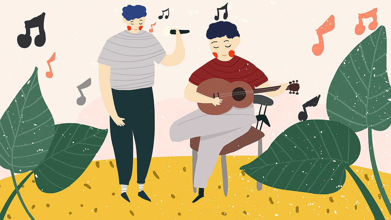 音乐会系列手绘插画