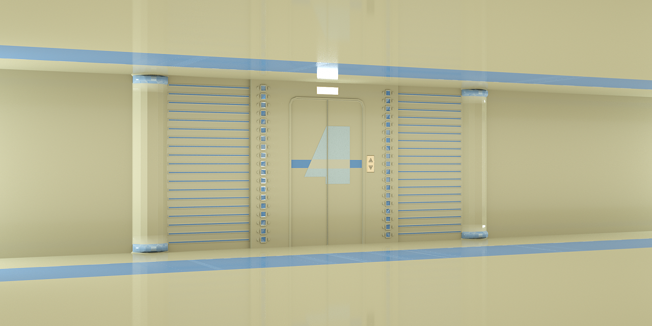 【c4d】垂直电梯门