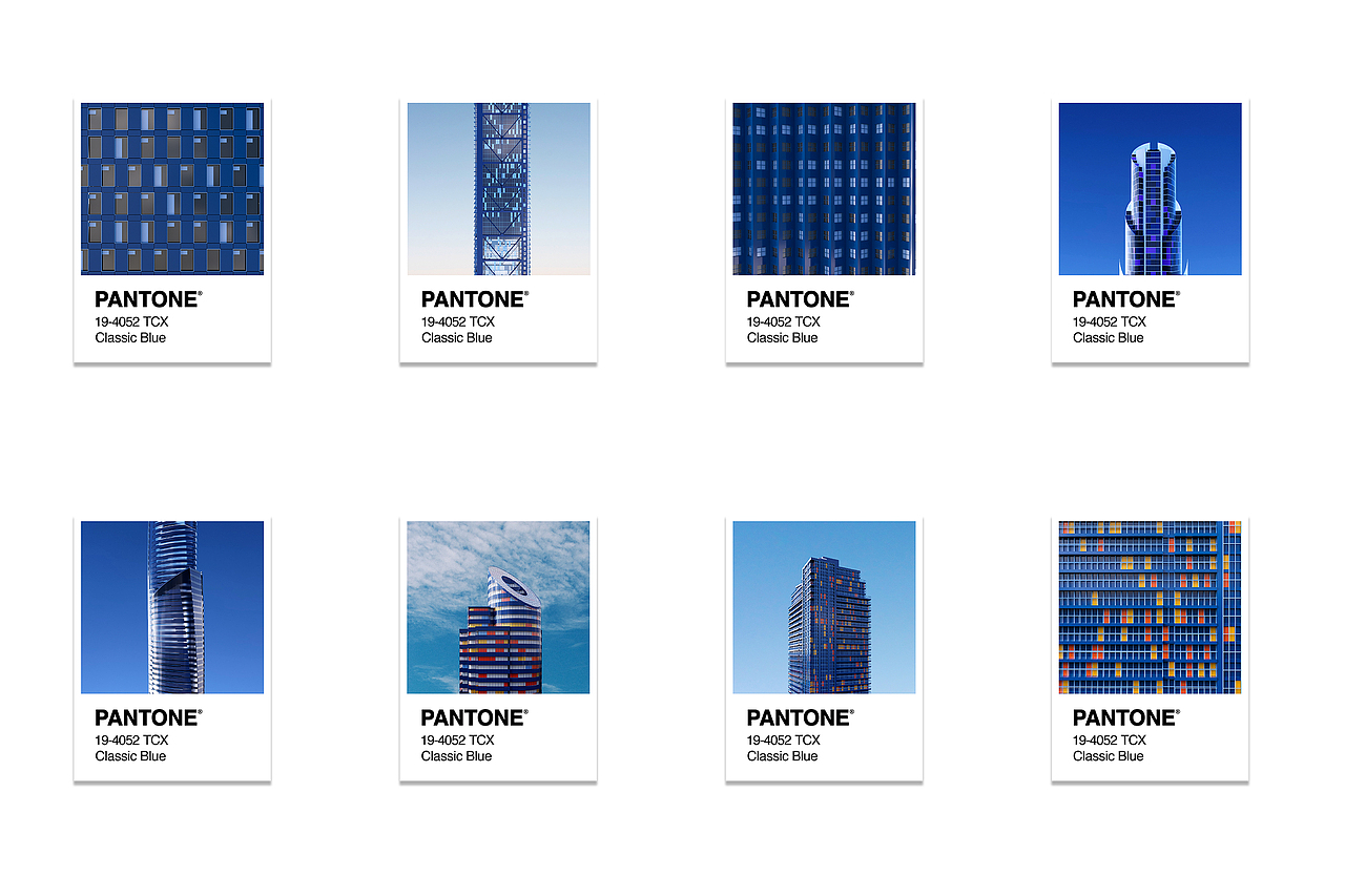Architecture for classic blue of Pantone 2020