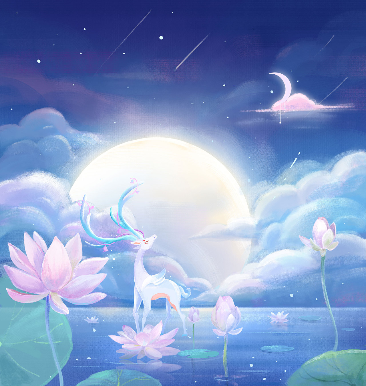 灵鹿【插画】|插画|艺术插画|插画师月酱 - 原创作品 - 站酷 (zcool)