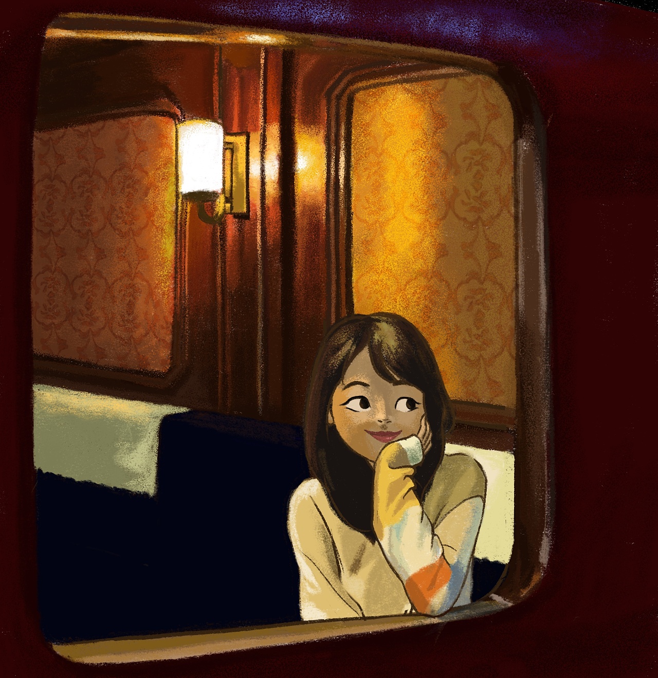 《车窗外》|插画|艺术插画|一颗困芽 - 原创作品 - 站酷 (zcool)