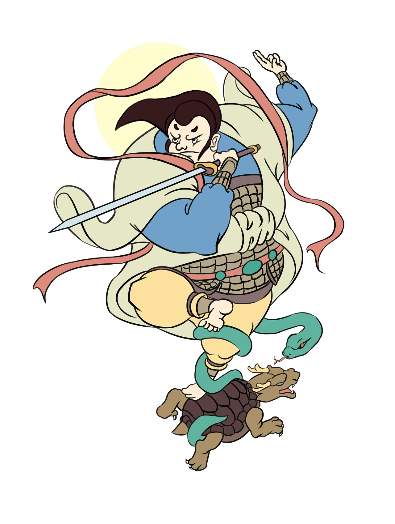 真武大帝,范蠡习作|插画|创作习作|槐序月出 - 原创作品 - 站酷