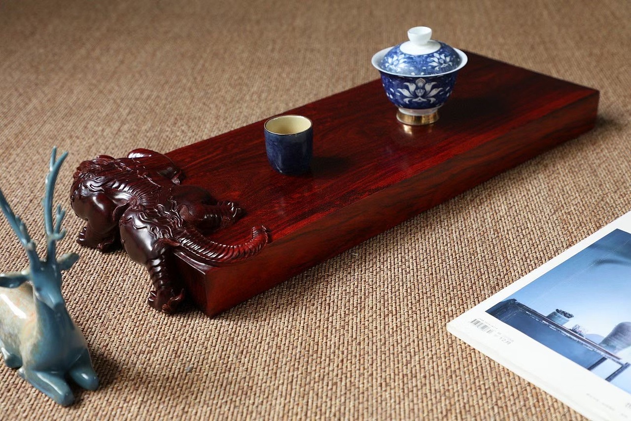 小叶紫檀 | 吸水兽干泡茶盘