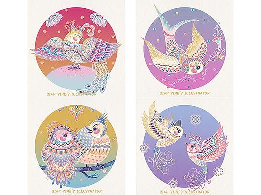 装饰性创意动物插画