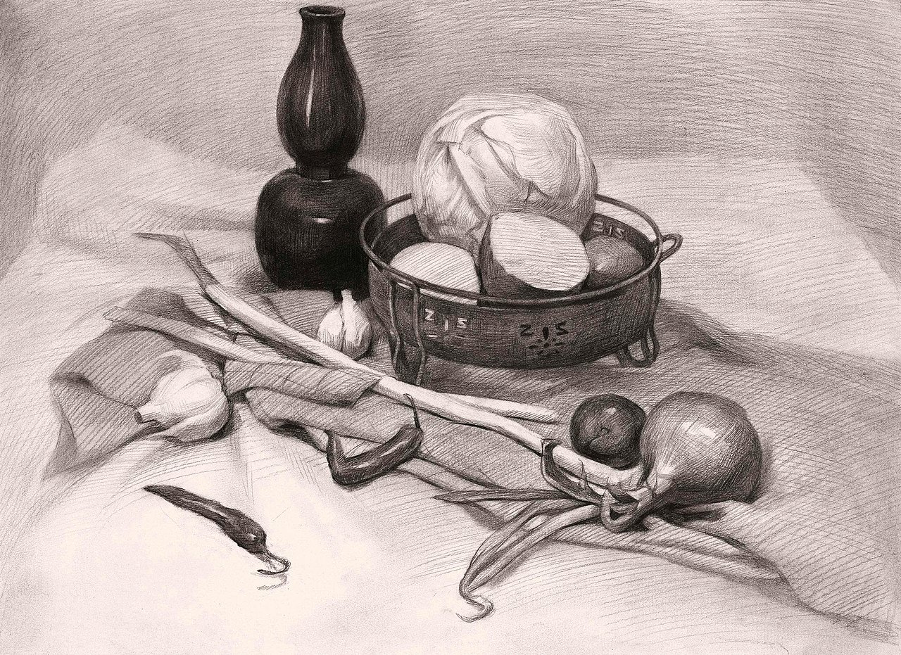 静物素描（图ZMTM3OTA3OTA4） - 绘画 - 站酷设计师艺人xht原创素材 - 站酷ZCOOL