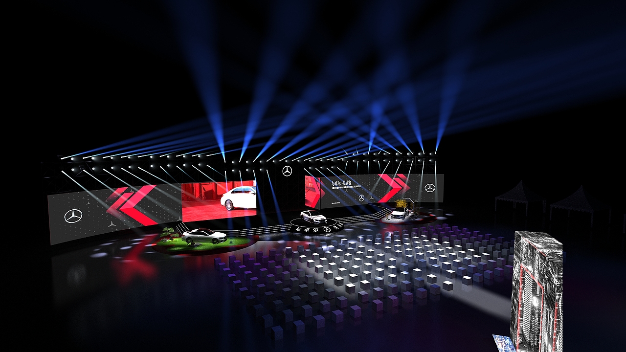 奔驰C级上市舞台设计（图ZMjg2MTE1NDE2） - 舞台美术 - 站酷设计师王大可777原创素材 - 站酷ZCOOL