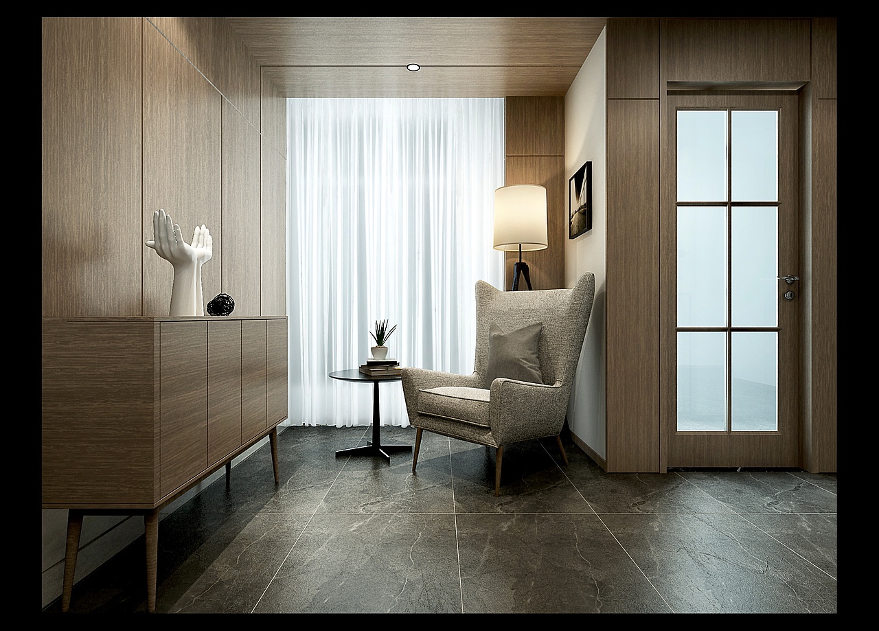 我在江西.南昌,现代灰与木作品。