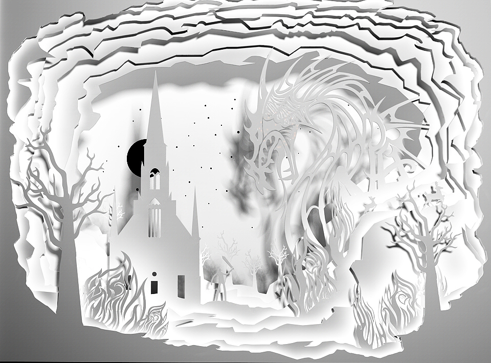 C4D 剪纸风格 白无常老师作业（图ZNTUyMDA5ODQ=） - 场景 - 站酷设计师李造吗原创素材 - 站酷ZCOOL