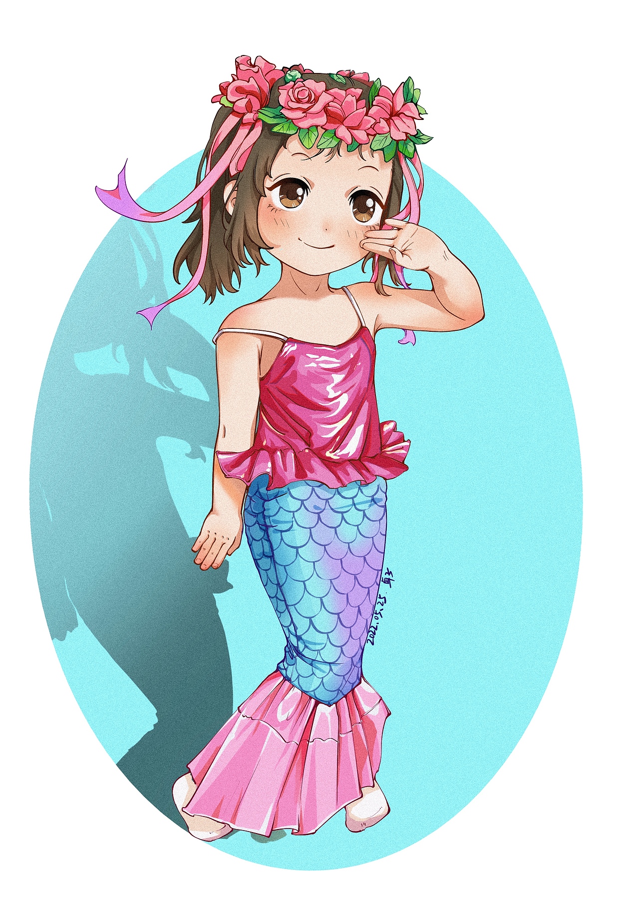 小女孩美人鱼插画（图ZMzAyNDYzNzk2） - 儿童插画 - 站酷设计师画時原创素材 - 站酷ZCOOL
