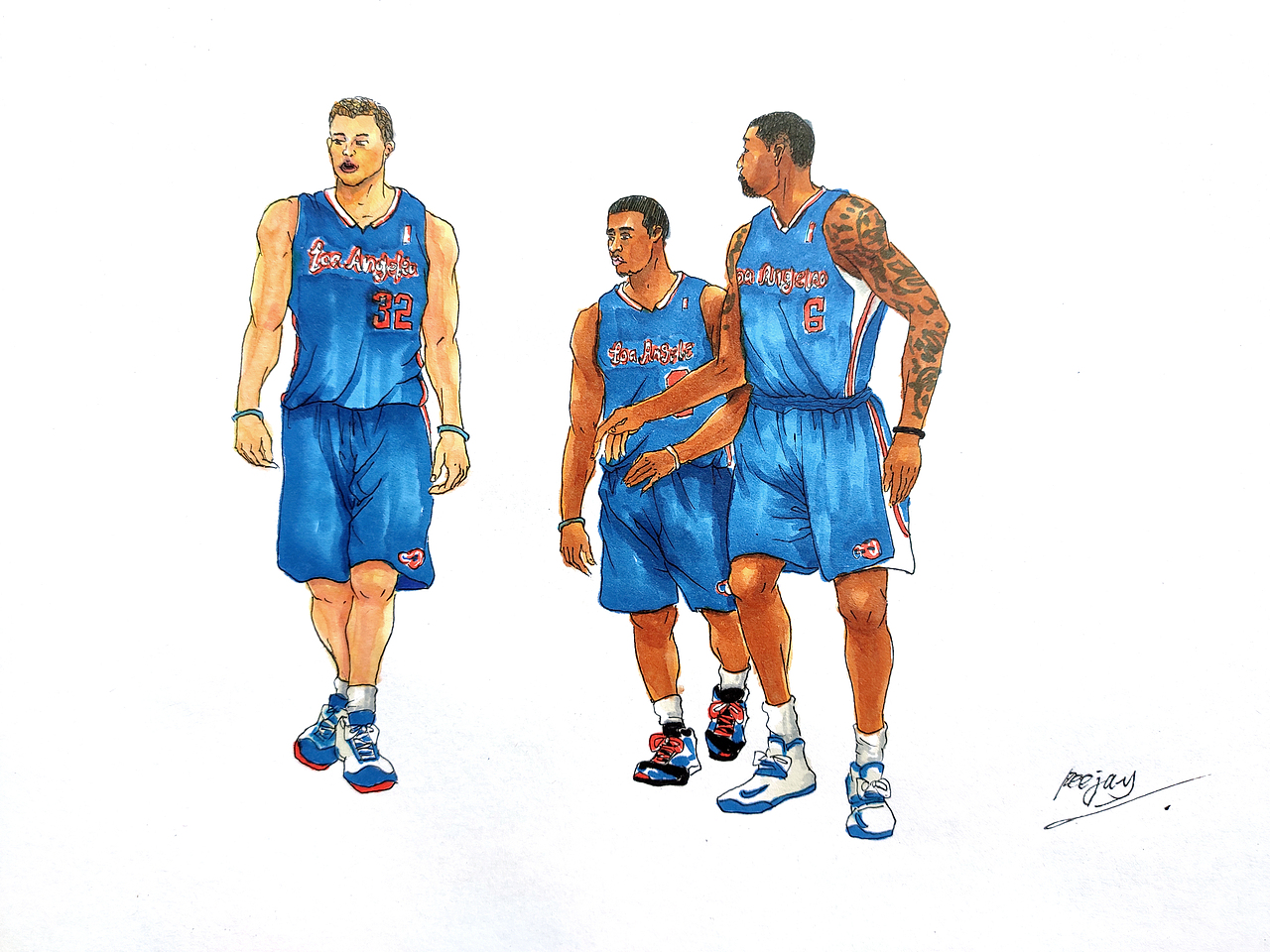 篮球明星三巨头（图ZMTc3ODQ4MzU2） - 绘画 - 站酷设计师朝画原创素材 - 站酷ZCOOL