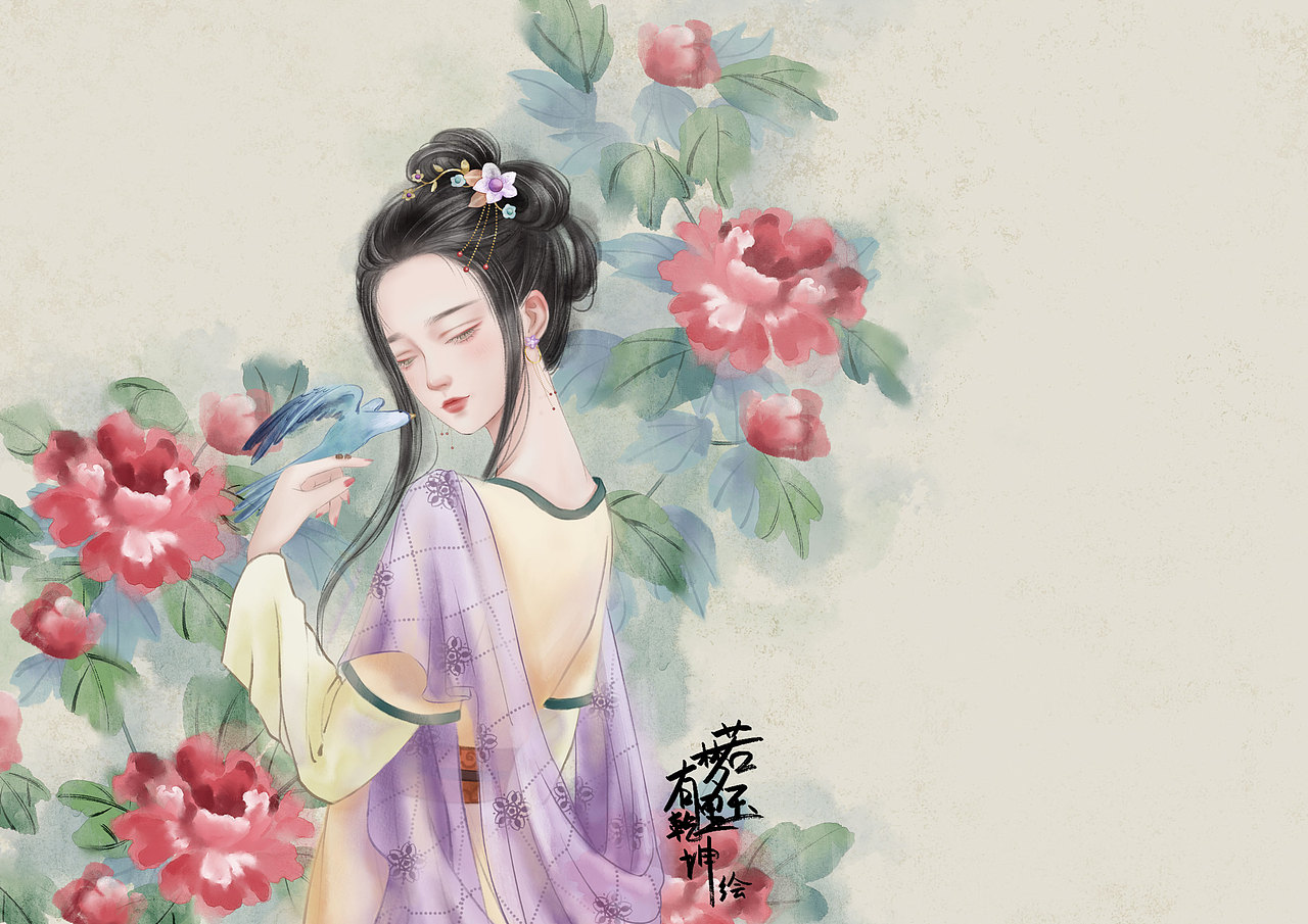 云想衣裳花想容|插画|商业插画|珂艺画画了_原创作品-站酷zcool