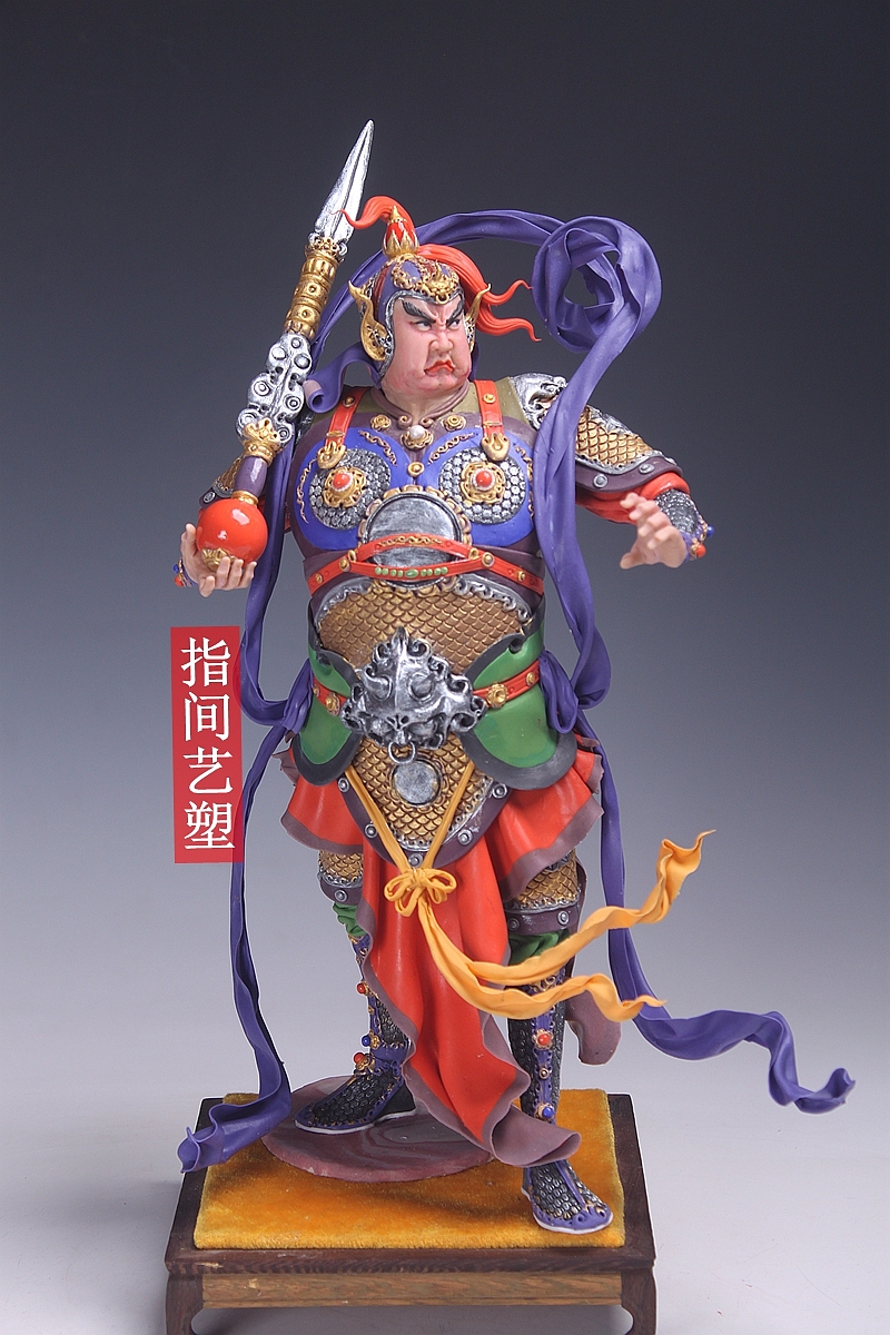 贺加贵面塑软陶(韦陀菩萨 )