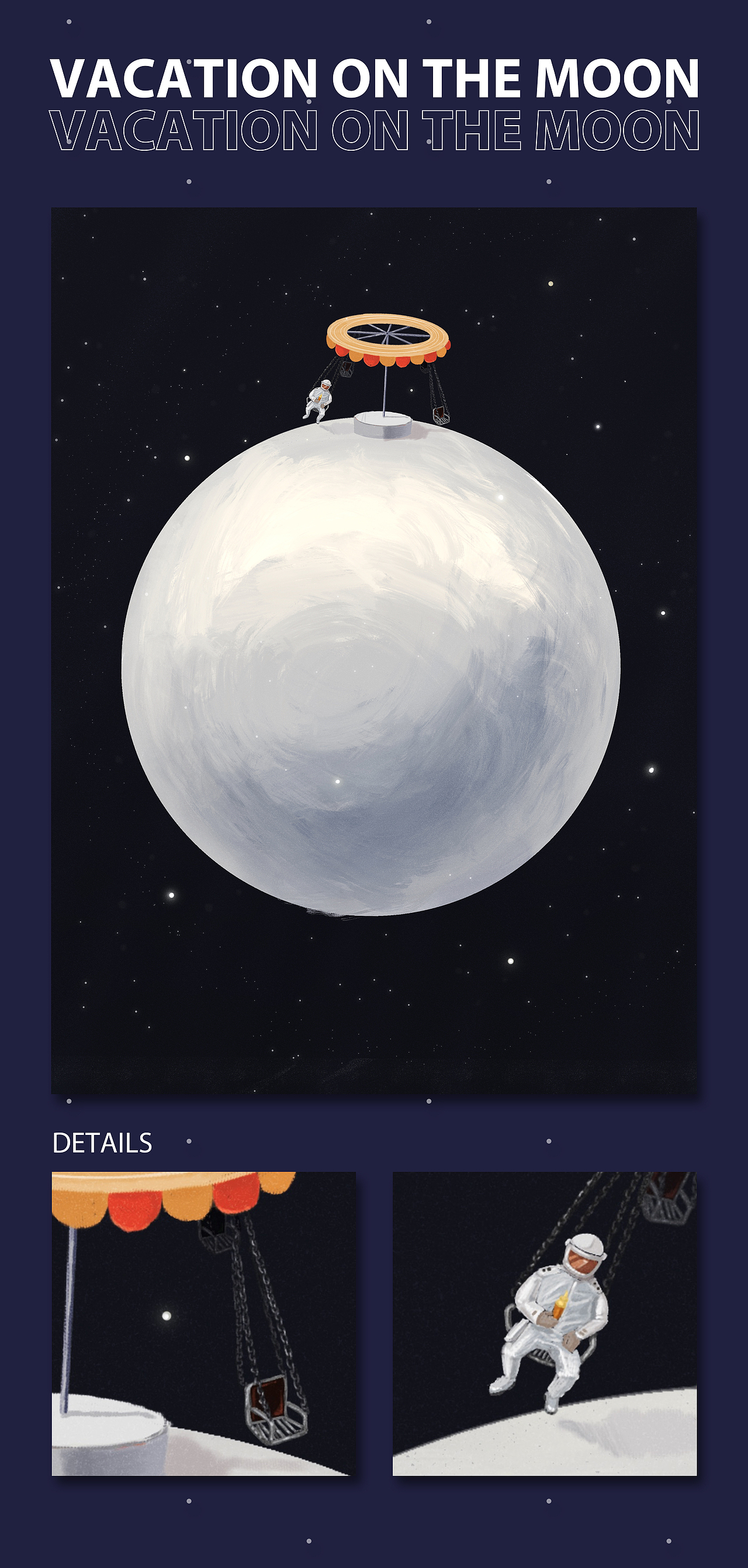 《月球度假》 插画