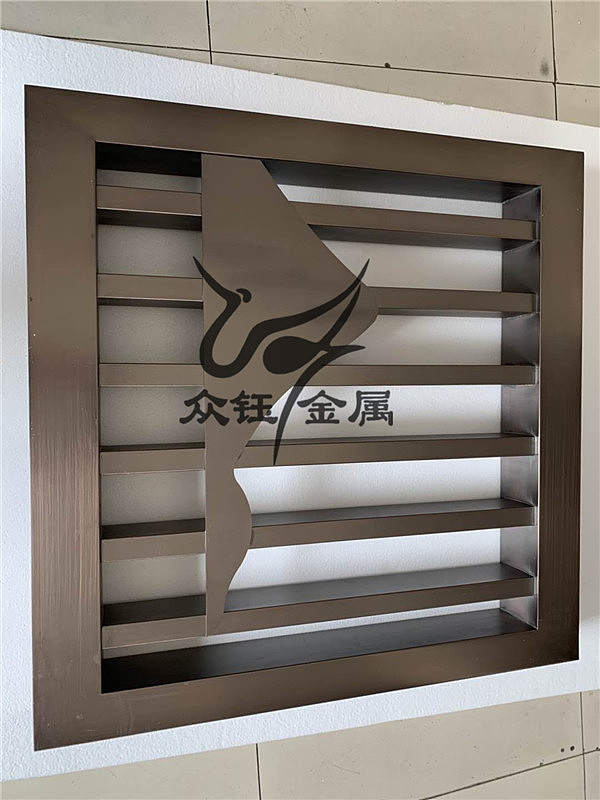 美容SPA会所外墙装饰用仿古铜不锈钢花格隔断