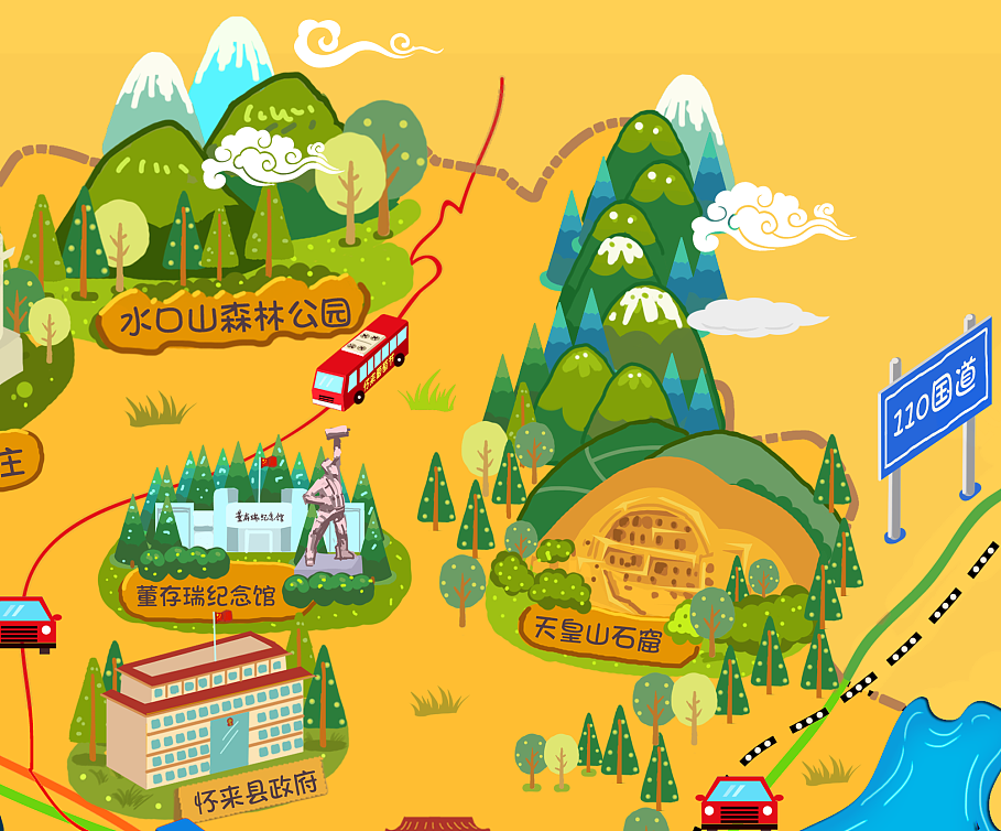 怀来葡萄节旅游地图（图ZMjEwMDc3NDQ=） - 商业插画 - 站酷设计师SEAN寻余音原创素材 - 站酷ZCOOL