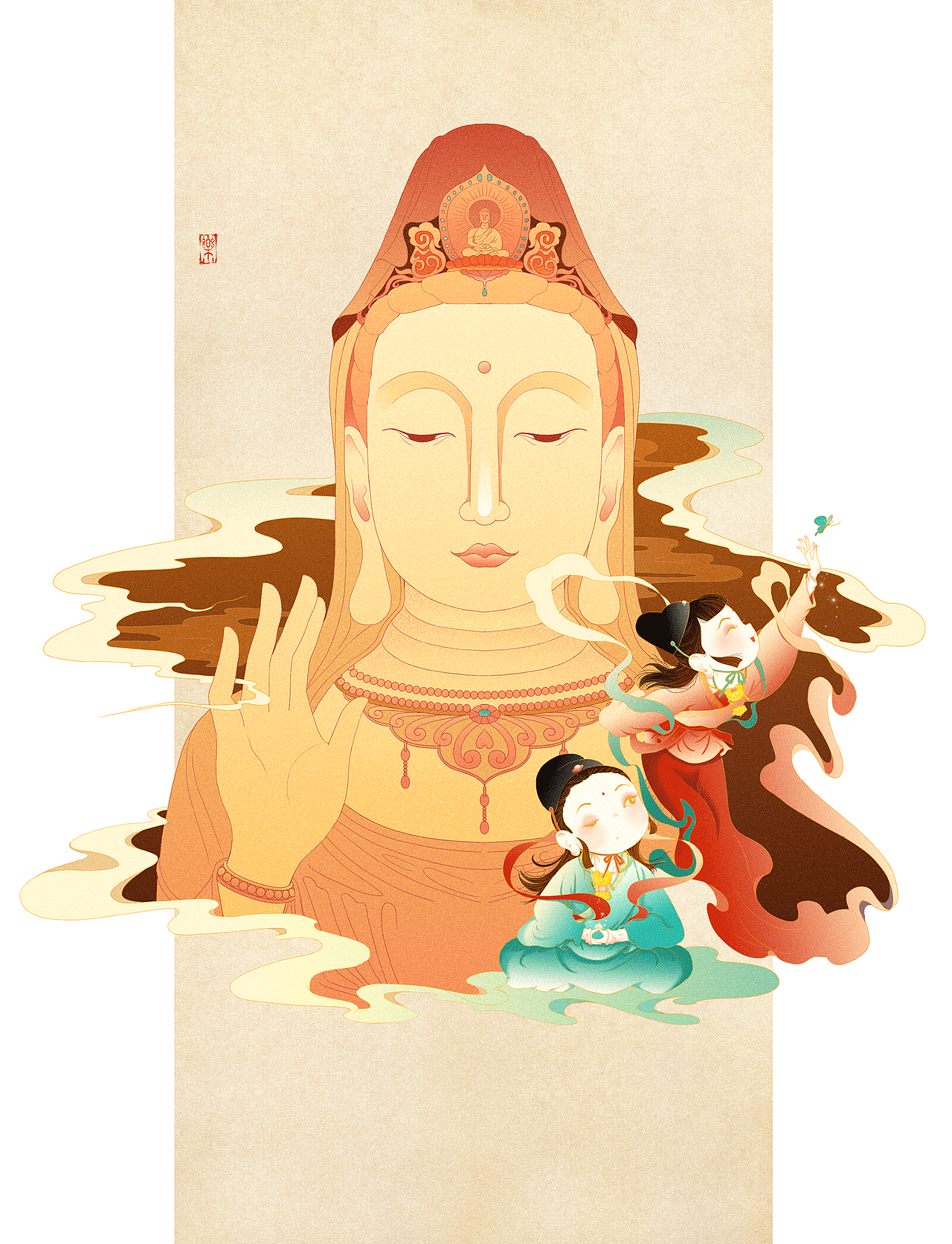 一叶一如来（图ZMTY3NjIxMTg4） - 商业插画 - 站酷设计师金灿灿_103原创素材 - 站酷ZCOOL