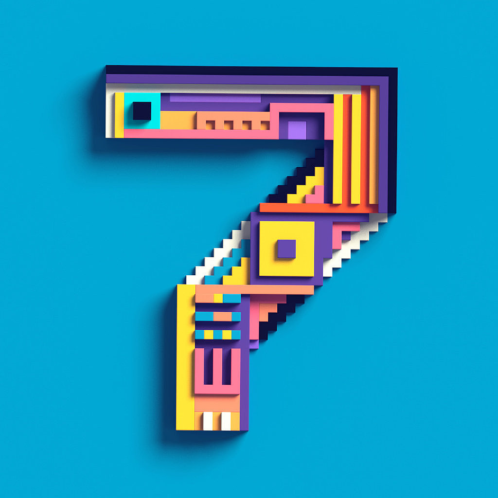 3d像素风像素数字设计欣赏!