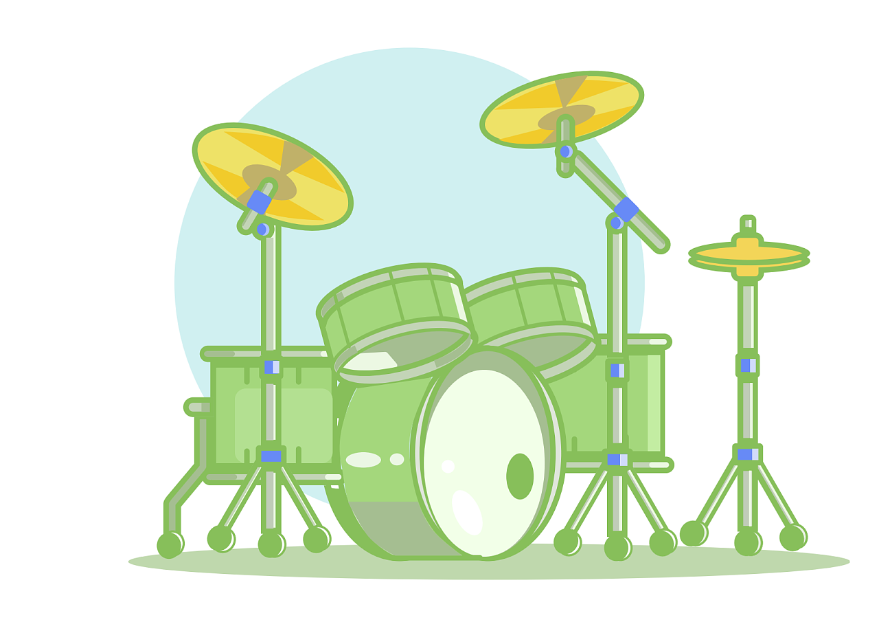 创意插画临摹练习-爵士鼓