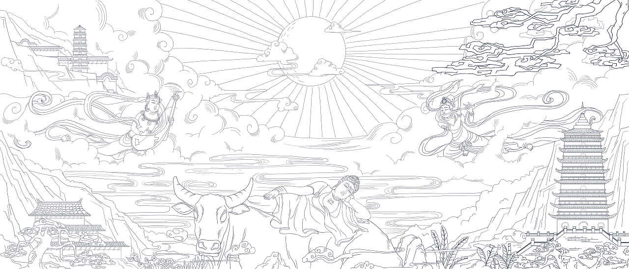 南京牛首山插画台历（图ZMTIxNzYyOTgw） - 创作习作 - 站酷设计师在下坂本丶原创素材 - 站酷ZCOOL