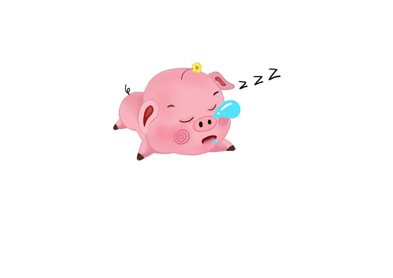 手绘猪年动物形象生活日常睡觉晚安可商用图片素材-编号31177200-图行天下