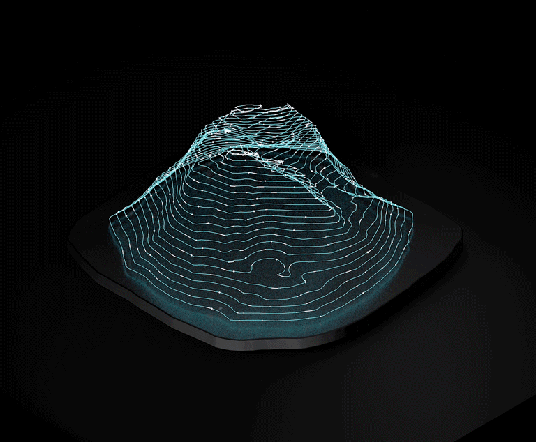 c4d科技感地形等高线练习