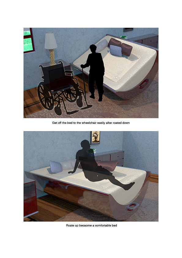 「product design」anopen bed for nursing house