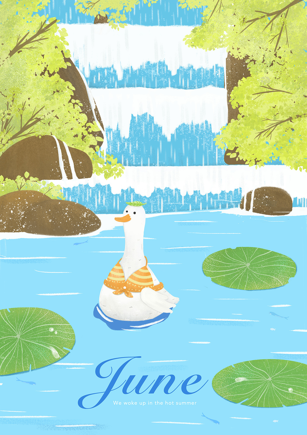 走走停停的大白鹅