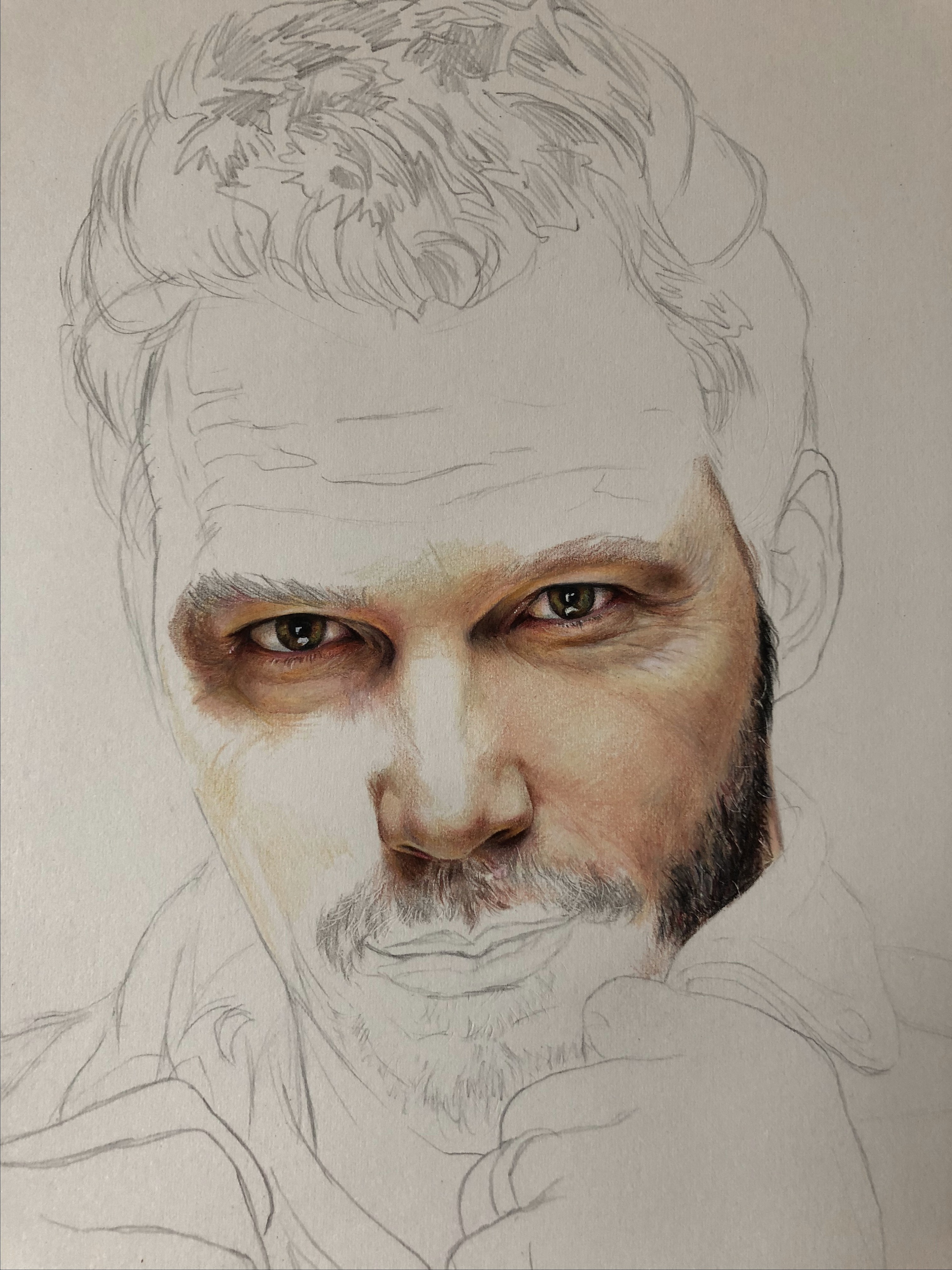 彩铅画《穿皮衣的星爵》