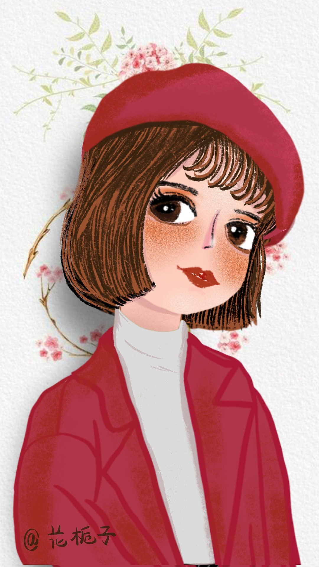 花栀子插画头像女生可爱唯美