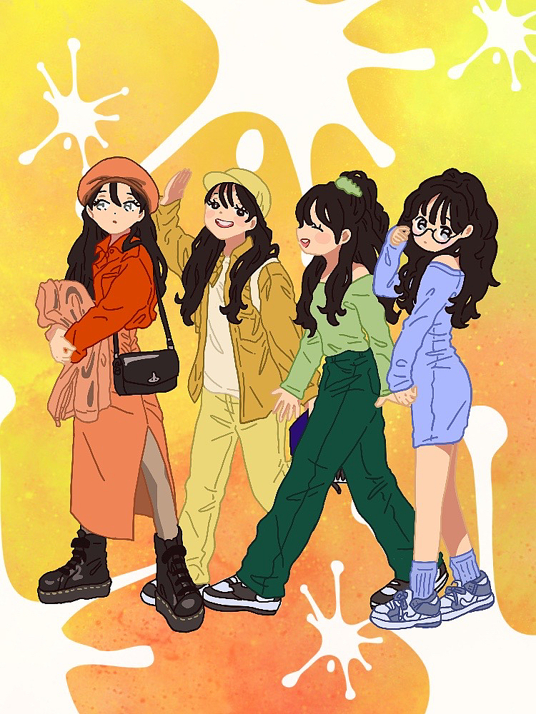 美女插画|可爱女孩穿搭系列