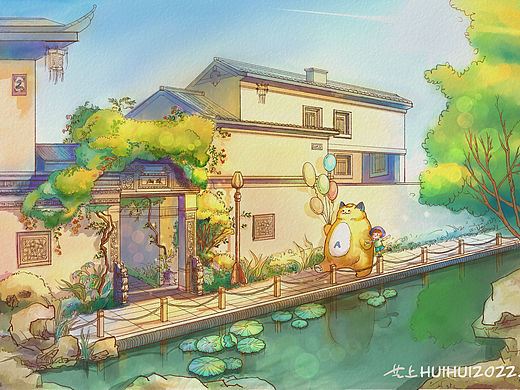 原创插画/风景手绘插画/唯美壁纸/可爱