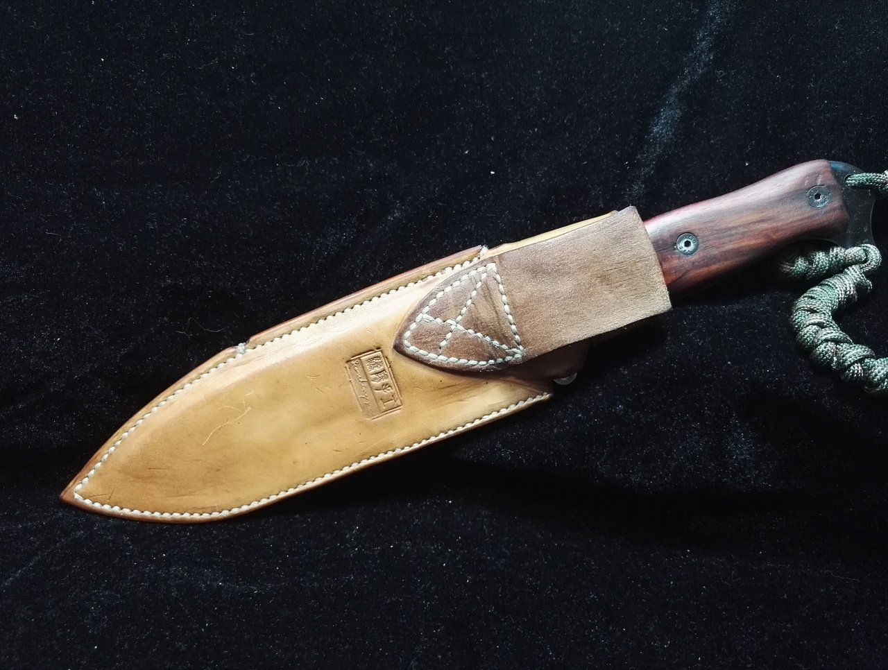 纯手工制作植鞣革原色户外直刀皮套