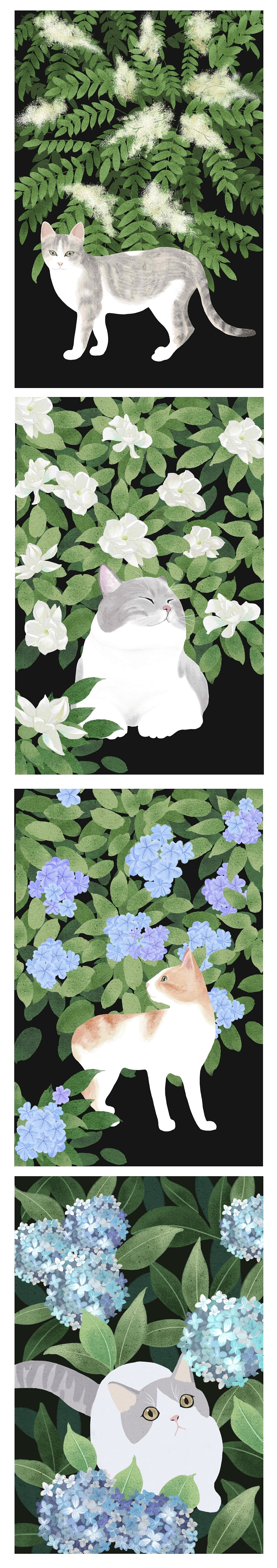 【原创】花吃了那中猫--by淼淼（图ZODg1Mzg2NzY=） - 商业插画 - 站酷设计师M淼淼原创素材 - 站酷ZCOOL