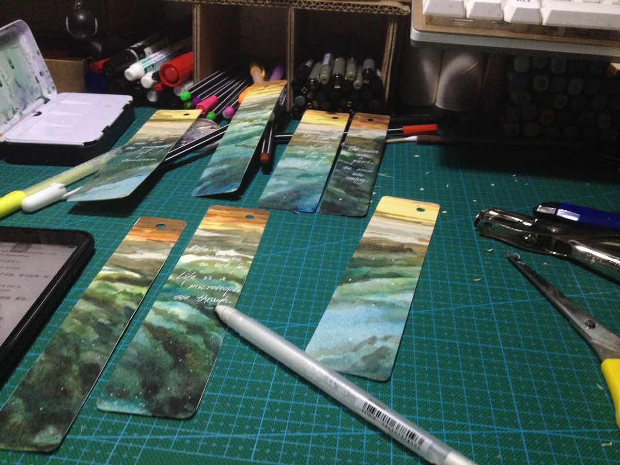 小张：水彩书签创作（图ZOTI3NjQyNTY=） - 绘画 - 站酷设计师張曉晴原创素材 - 站酷ZCOOL