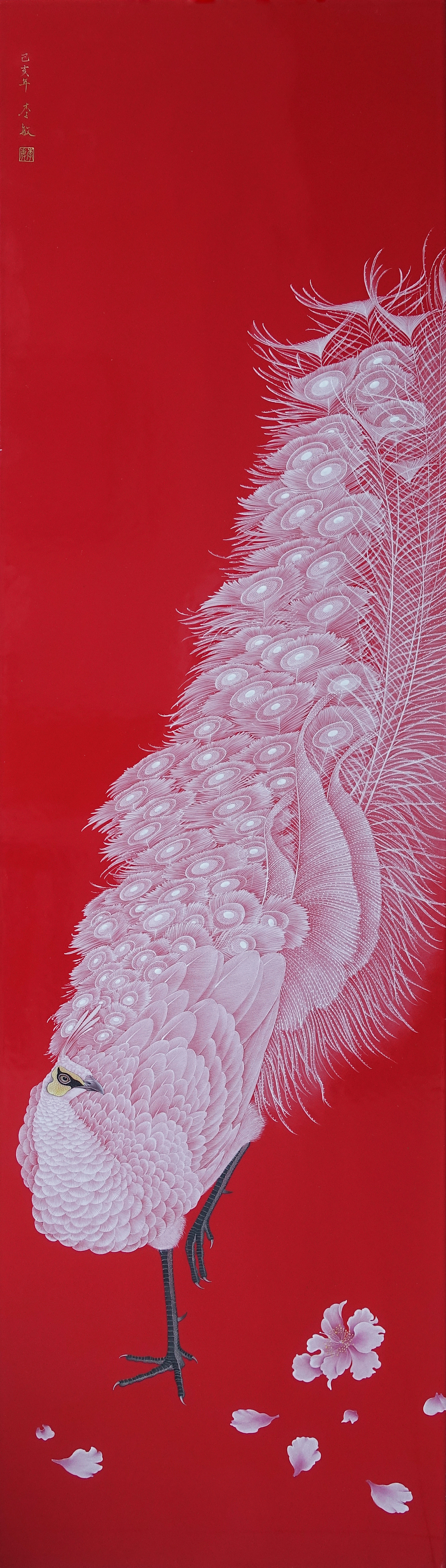 闲庭信步高温颜色釉瓷板画