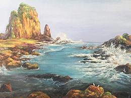 油画大海