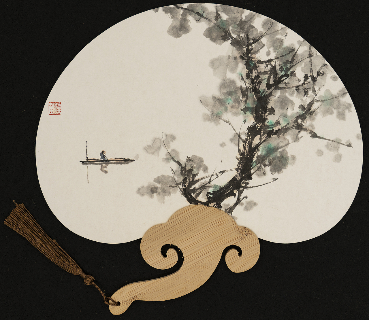 国画·水墨写意·手绘扇面·山水·花鸟