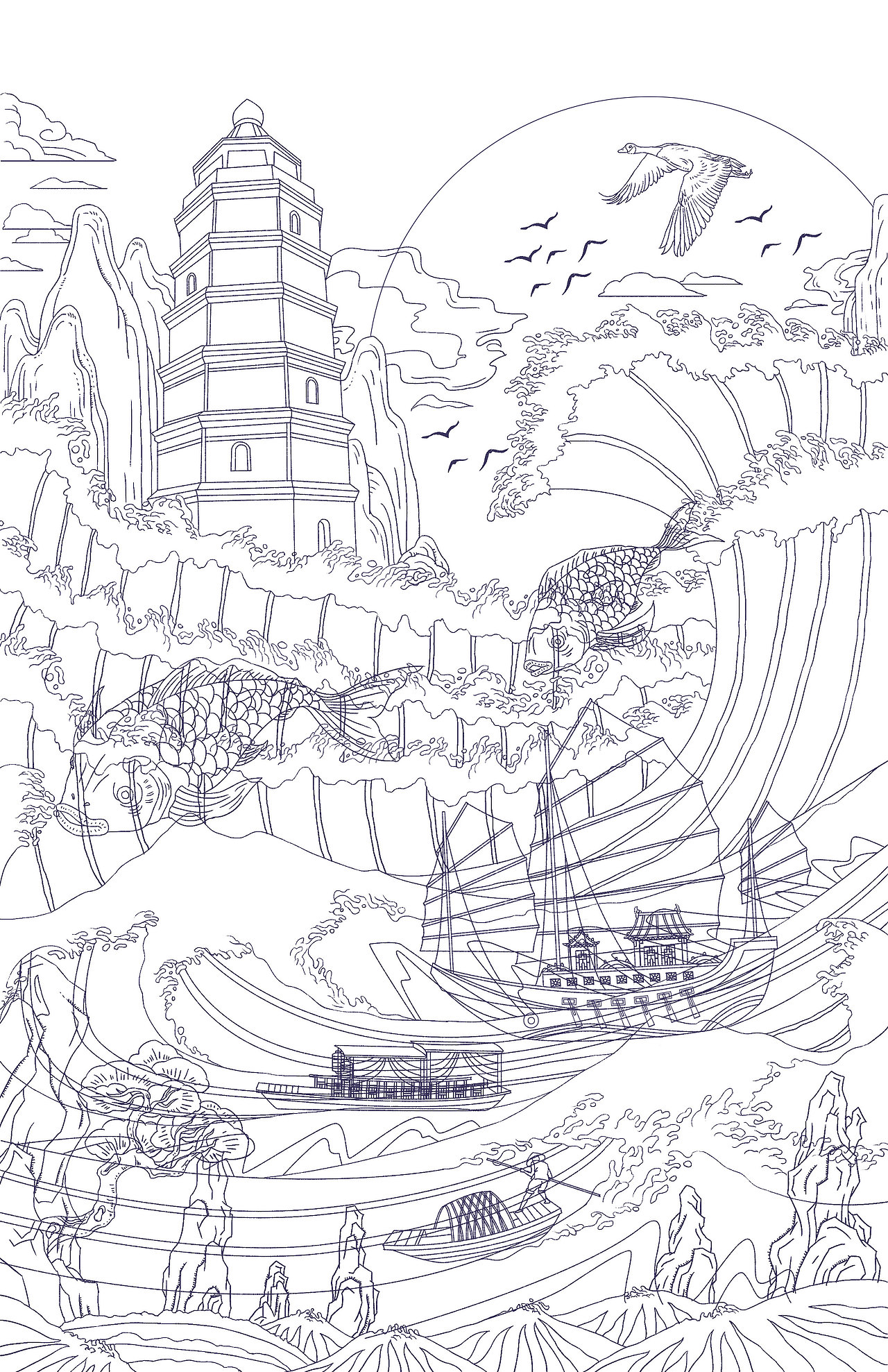 吴川八景（下）（图ZMTcxNjk3OTI4） - 商业插画 - 站酷设计师Nico插画V原创素材 - 站酷ZCOOL