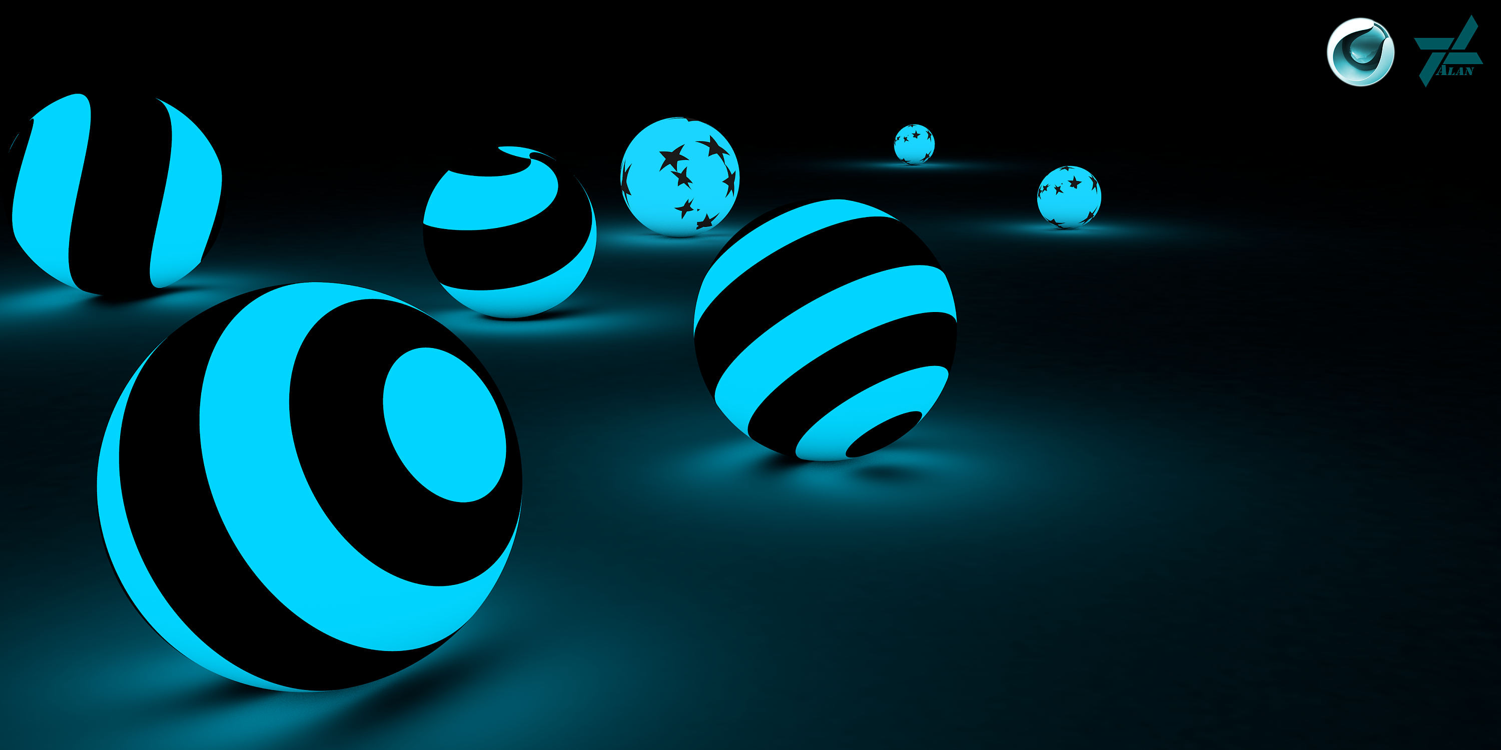 c4d简单练习 发光小球