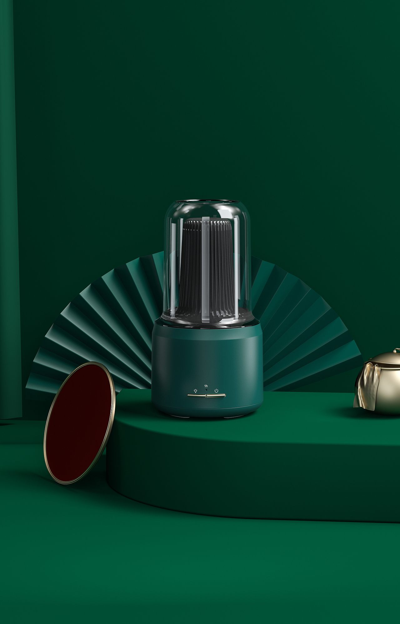 香薰机+桌面风扇渲染