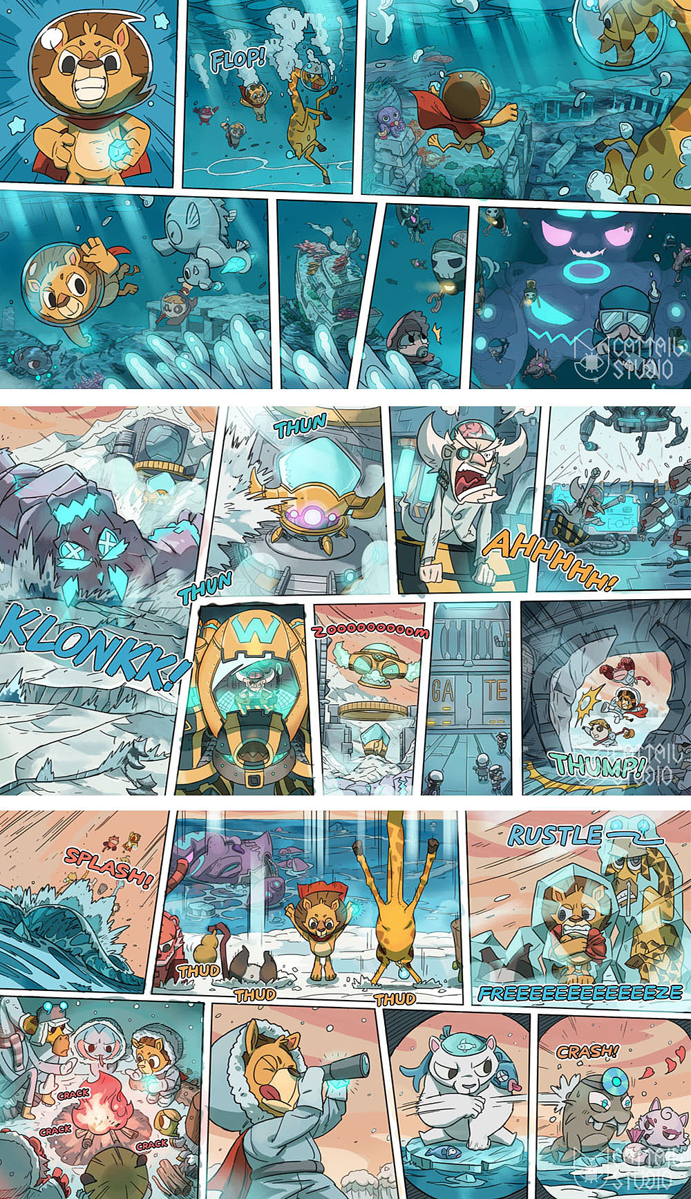 【貓尾草工作室】《超能動(dòng)物聯(lián)盟》游戲漫畫x表情（圖ZNDMzMDMyNjA=） - 動(dòng)畫片 - 站酷設(shè)計(jì)師貓尾草工作室原創(chuàng)素材 - 站酷ZCOOL