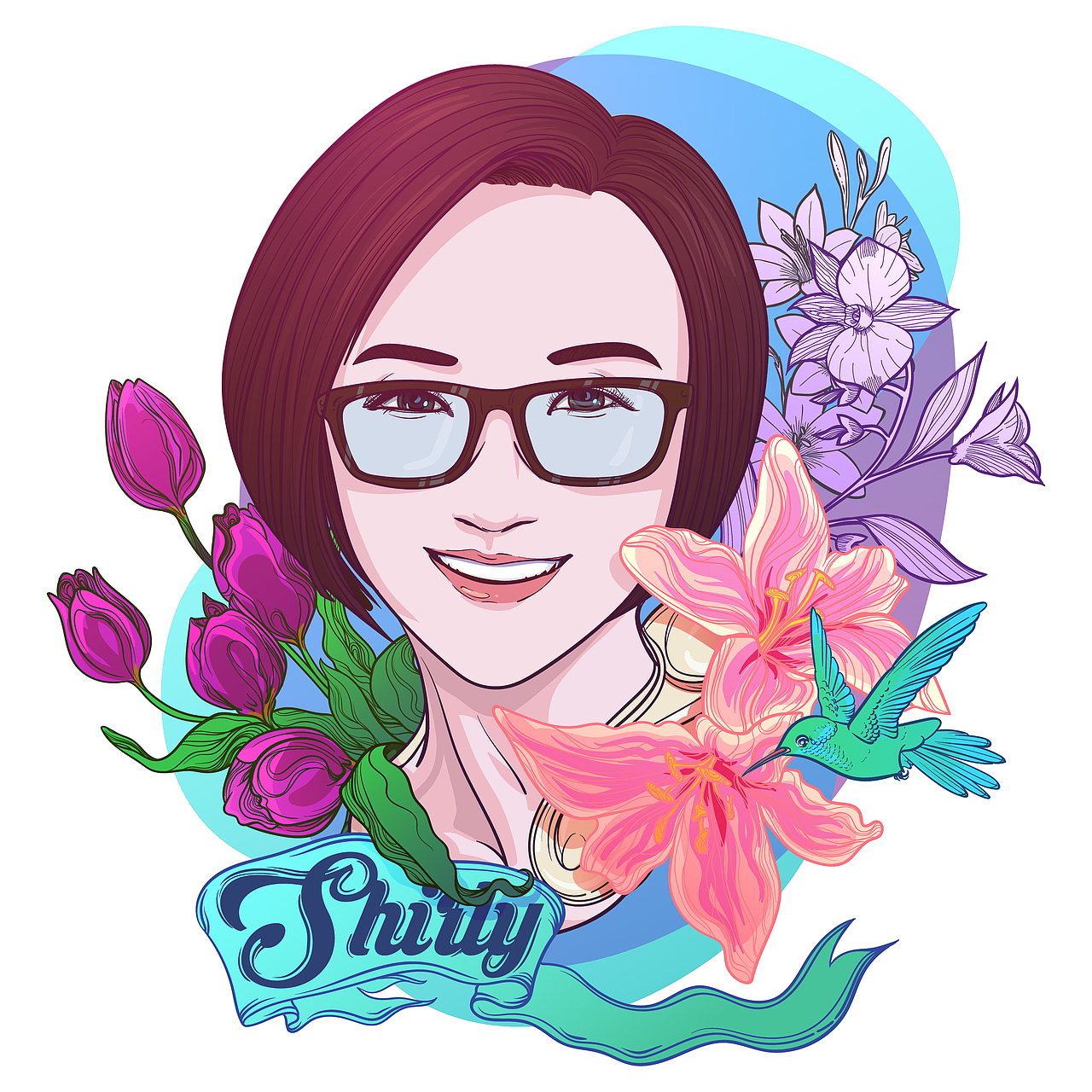 美女矢量人物头像