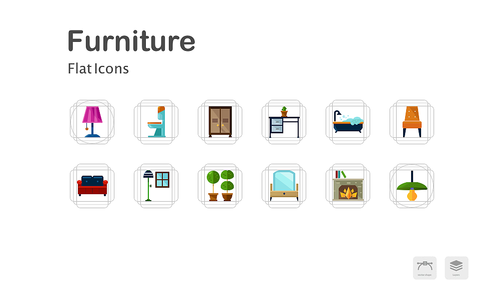 ICONS | 简洁优雅浴室卧室彩色图标（图ZMTc4NzQxMjI4） - APP界面 - 站酷设计师泥声原创素材 - 站酷ZCOOL