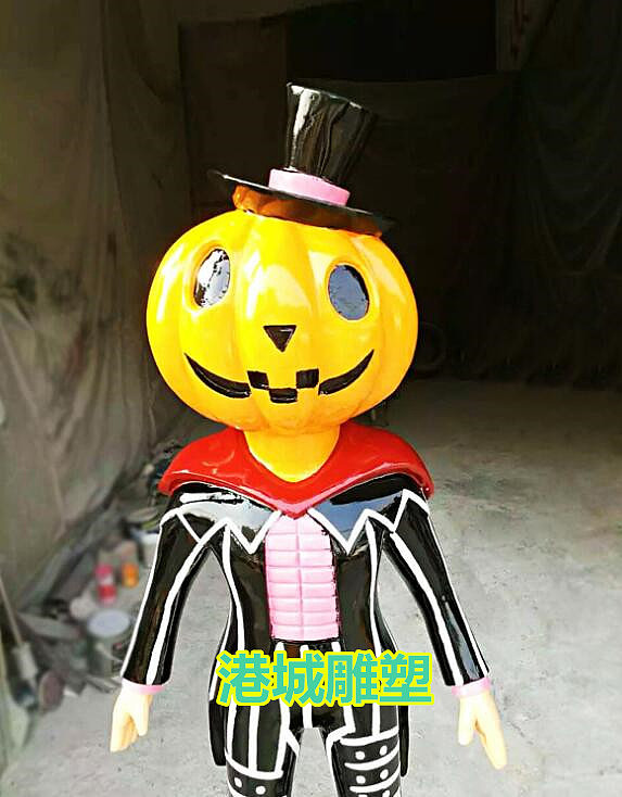 农业产业园标志卡通玻璃钢南瓜人雕塑起到美化环境妙用