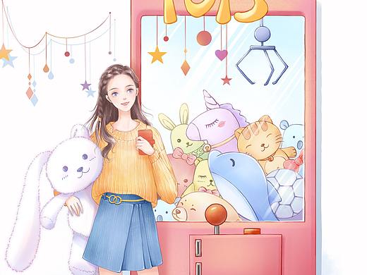 iPad绘-娃娃机（个人主页-ZNTA3MzgwMDA=） - 创作习作 - 站酷设计师奕璇Yisyun原创素材 - 站酷ZCOOL