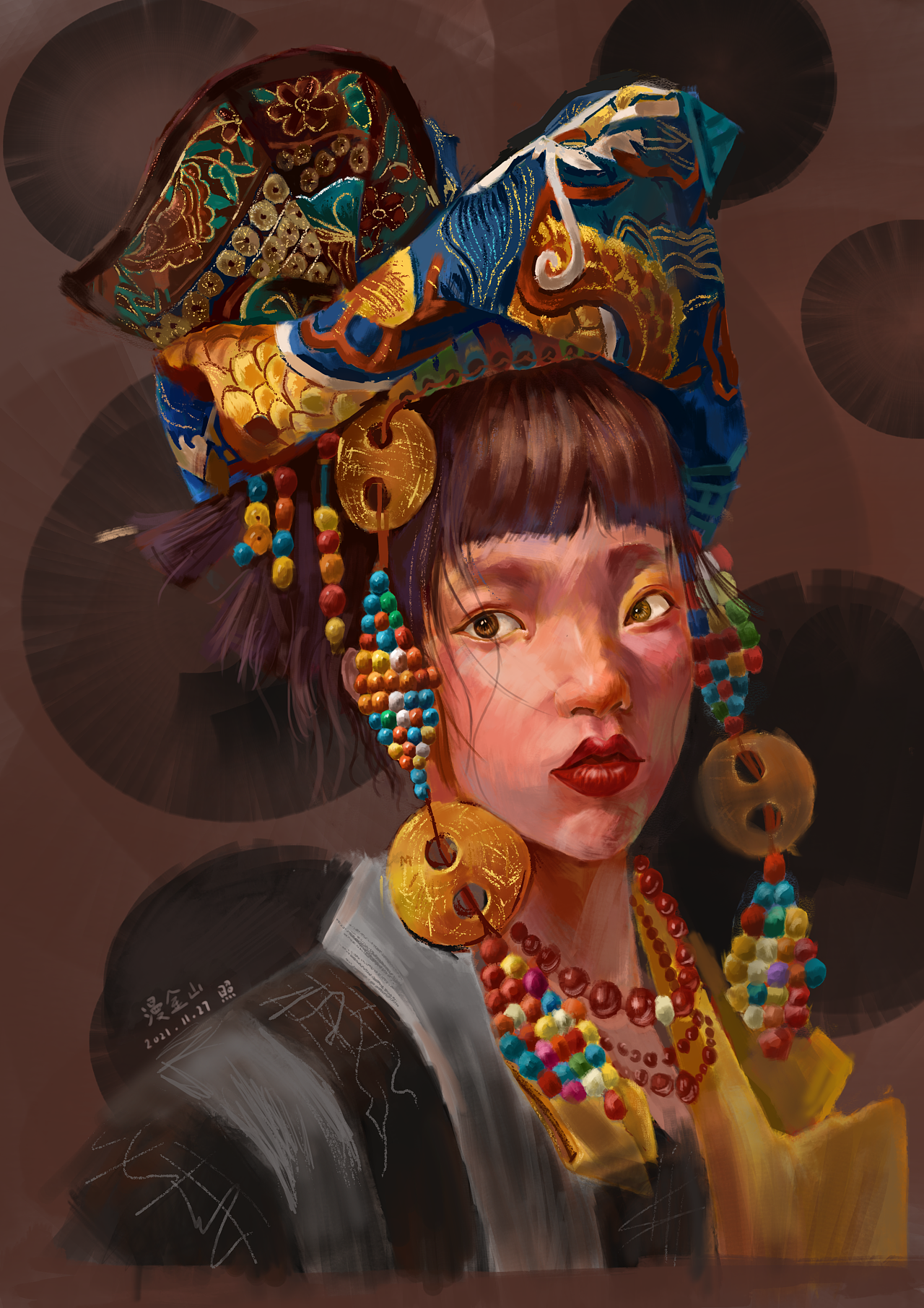 少数民族女孩|插画|创作习作|漫金山 - 原创作品 - 站酷 (zcool)
