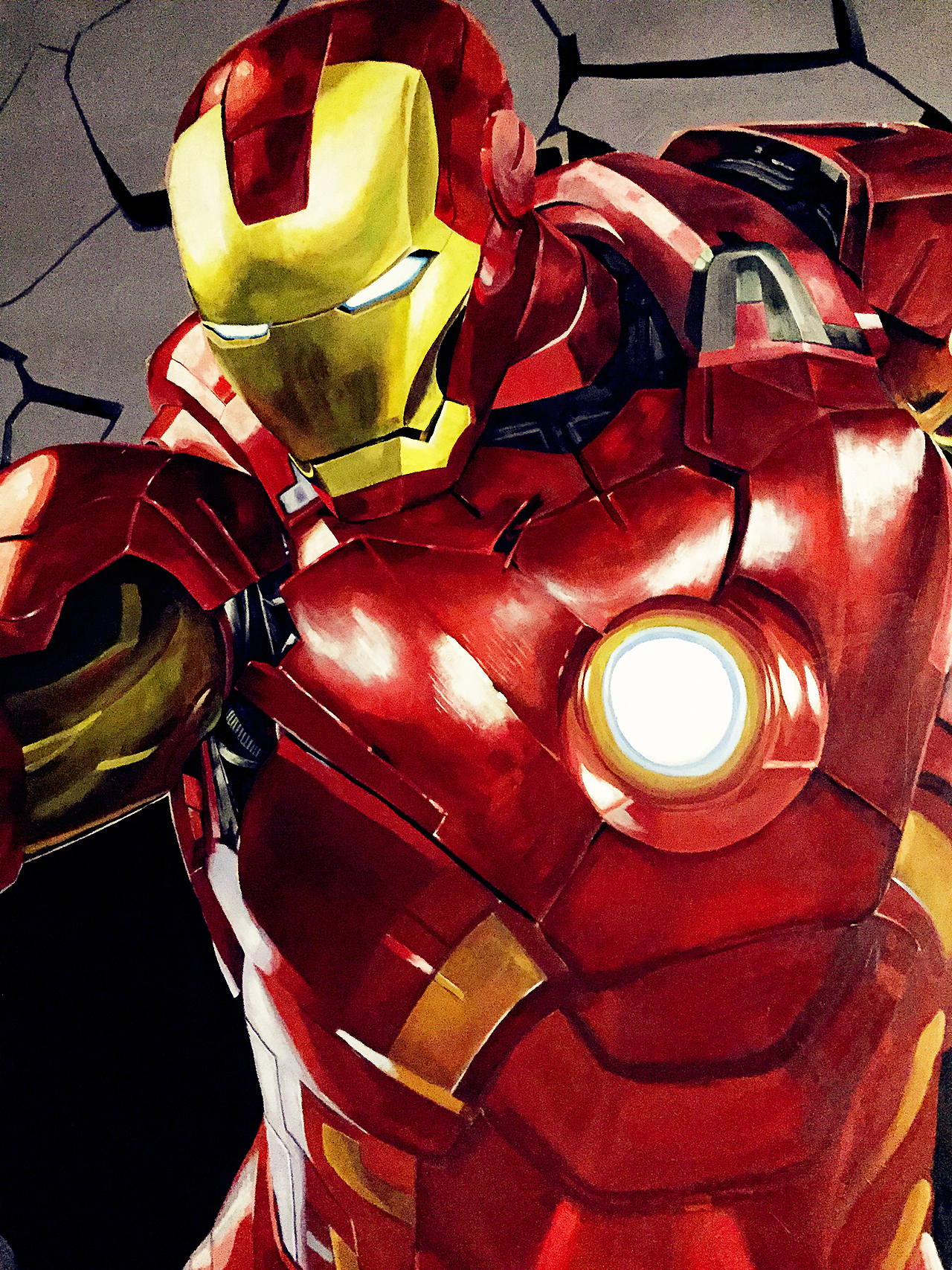 钢铁侠3d立体画 lol英雄联盟手绘墙