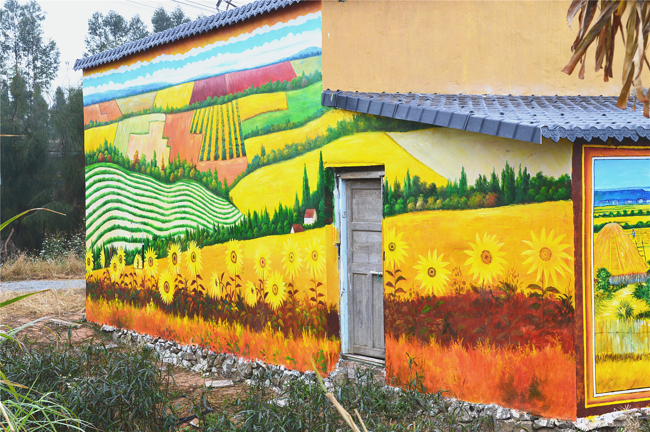 振兴乡村绘画大全墙体图片