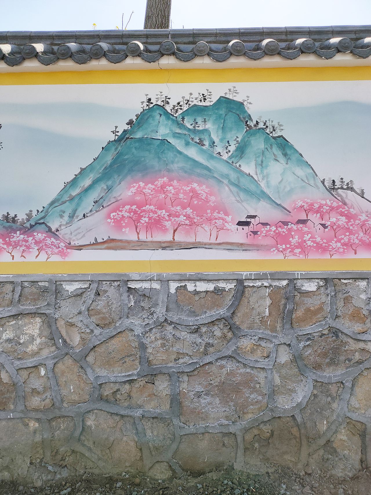 山清水秀国学墙绘国画墙绘江南水乡